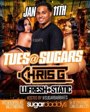 Tuesday at Sugars with music by DJ LUFRESH